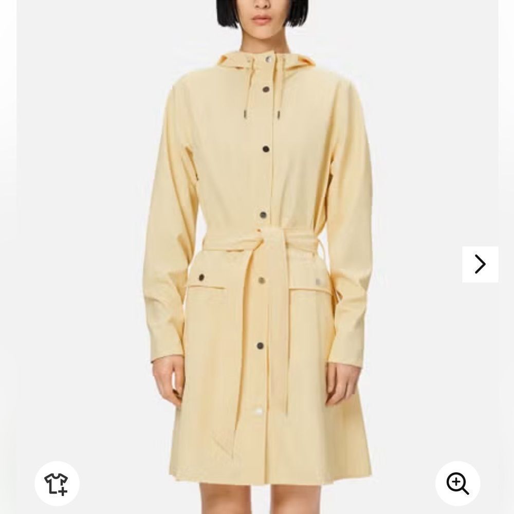 Rains Curve Matte Shell Long Jacket NWT yellow NWT - image 2